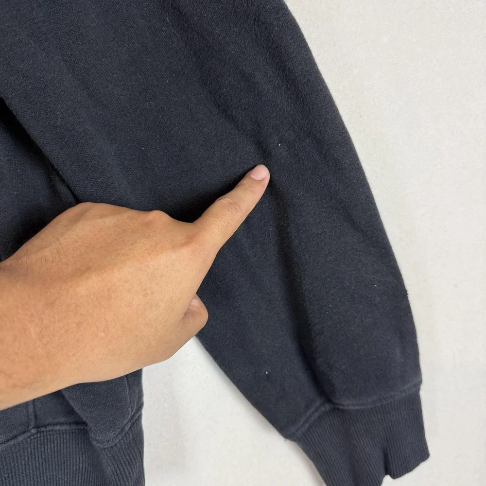The North Face Hoodie Mens Small Black Pullover Fleece Big Logo‎ Kangaroo